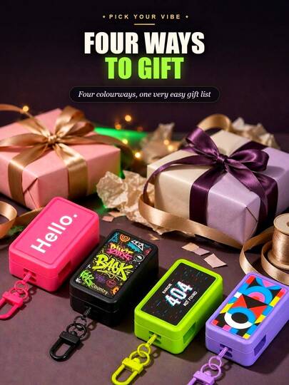 2-In-1 Fidget Clicker Keychain & Phone Stand, Clip-On Bag Charm, Pocket Push Button Stress Relief, 5-In-1 Stand & Pendant