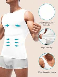 Men Shapewear Tops - White - View 8