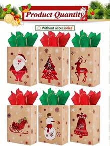 6pcs-Christmas Tree Hanging Ornaments, Christmas Decorations, Holiday Decorations Suitable For Holiday Parties, Weddings, Home Decor, Christmas - Christmas Gift Bags - View 2