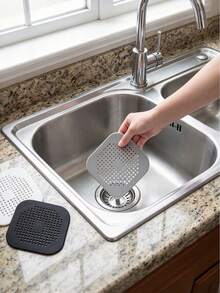 1pc Silicone Drain Strainer, Reusable Anti-Clogging Filter, Easy To Clean Kitchen Residue Filter, Bathroom Drain Protector, Silicone Material, Suitable For Bathroom, Shower, Bathtub, Kitchen Sink, Washbasin, Suitable For Home Daily Use, Suitable For Homeowners And Apartment Renters. Recommended Christmas Gift, Halloween Gift, Thanksgiving Gift And Other Holiday Gifts - Silicone - View 6