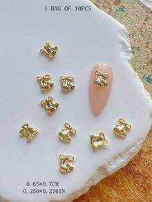 1 gói phụ kiện trang trí nail nghệ thuật mùa đông Giáng Sinh, cây thông, vòng hoa, tuần lộc, chuông, charm nail 3D bằng hợp kim kim loại - Nhiều màu - Xem 25