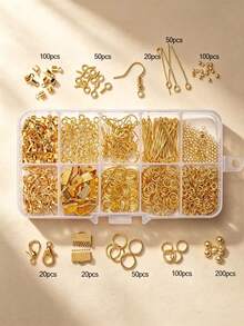 1 Set/Box Jewelry Making Beginner Tool Kit, Earring Necklace Accessories DIY Beads Tool Set, Suitable For Adults And Beginners - With 10-Compartment Plastic Box - 10-compartment Accessory Storage Box - View 7