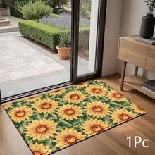 2D Sunflower Pattern Printed Long Runner Rug, Indoor Entrance Mat, Bedroom Bedside Mat, Kitchen Runner Mat, Suitable For Living Room, Laundry Room, Bathroom - Multicolor - View 9
