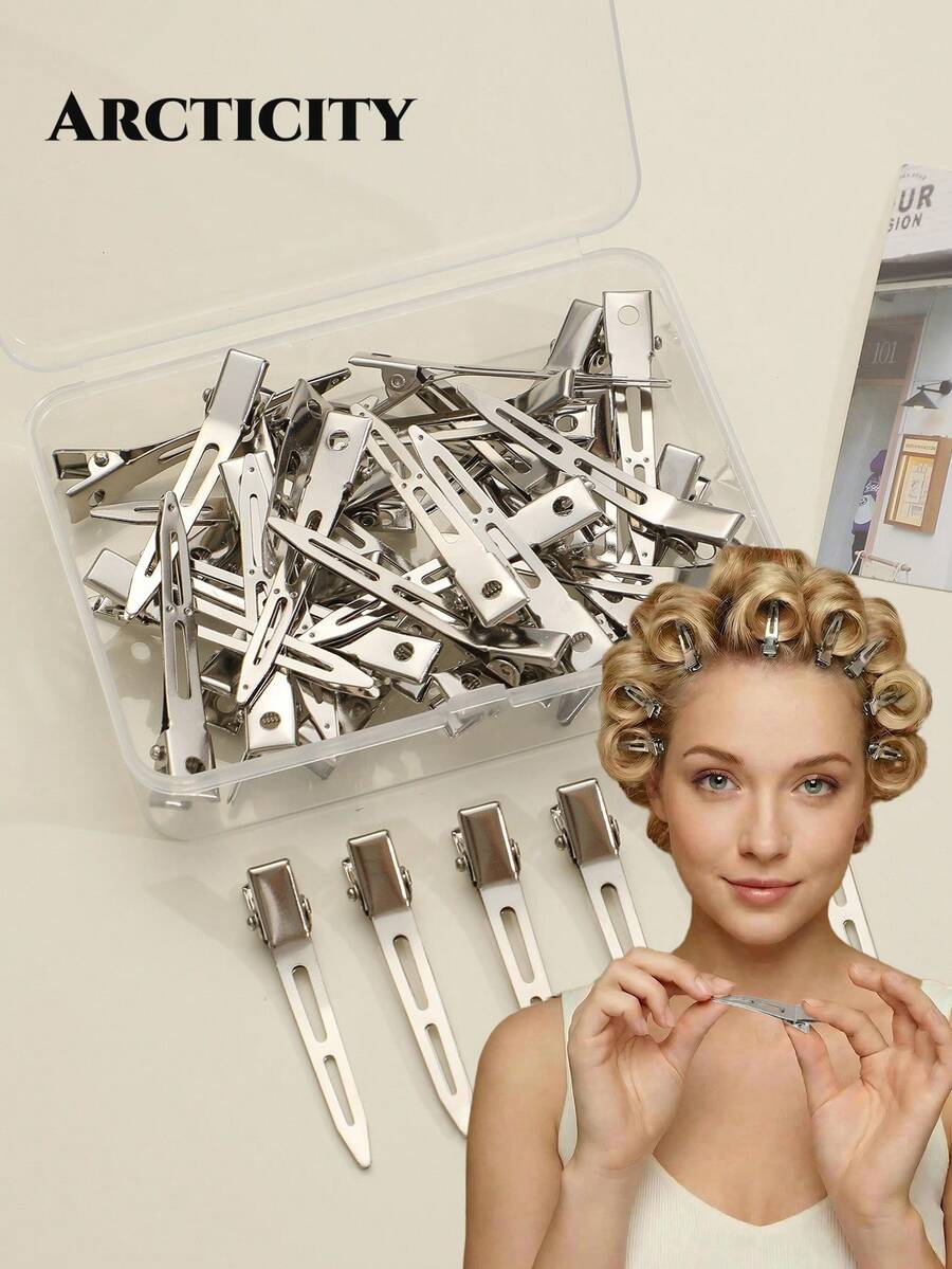 Arcticity 100pcs 5.5cm Fluffy Hair Root Clips, Designed For Hair Salons, High Quality. DIY Hair Styling Tool, Easily Create Voluminous Hair Roots, Add Hair Texture, Perfect Choice For Hair Styling