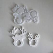Cetakan Silikon Pemegang Hiasan Rusa Natal, Cetakan Kerajinan Resin Epoksi & Plaster DIY untuk Ornamen Gantung Pohon Natal & Dekorasi Hadiah Liburan - Cetakan rusa kutub - View 9