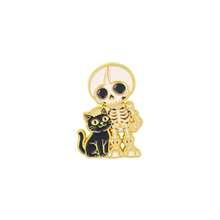 Funny Skull Enamel Lapel Pins, Cute Cartoon Skeleton Brooch Badge, Metal Decorative Pin For Jacket Backpack, Halloween Jewelry Gift For Man Women - Multicolor - View 15