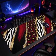 1pc Luxury Animal Print Patchwork Desk Mat, Multi-Purpose Vanity Table Protector, Nail Art Mat, Large Desktop Mouse Pad For Women Bedroom & Gaming Desk, S/M/L/XL - View 14