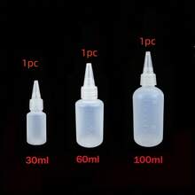 1/3 Buah Botol Plastik Semi-Transparan Ujung Lancip, Botol Perjalanan Portabel dengan Skala, Botol Dispenser Cairan Isi Ulang, Botol Pipet Cairan - Clear - View 15