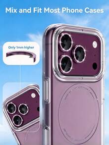 3pcs Wine Red Glitter Camera Lens Protectors Compatible With Iphone 18 Pro Max/18 Pro – Sparkling Aluminum Alloy Rings, HD Clear Covers, Scratch-Resistant, Full Lens Protection, Slim Fit, Easy Installation, Case-Friendly - Burgundy - View 5