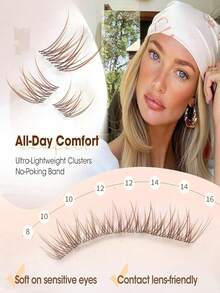 162pcs Christmas Holiday Lash Clusters, Soft Fluffy Wispy Individual Cluster Lashes, DIY At Home Eyelash Extensions, Natural-Dramatic False Lashes For Xmas Party & Family Gathering - D - View 4