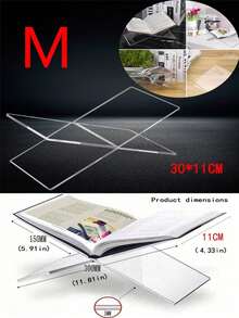 1 cái giá đỡ sách acrylic trong suốt hình chữ X, kệ trưng bày sách đọc cho album nhạc và sách, kệ sách trắng đen, giá trưng bày tại nhà cho thư viện, sách nấu ăn, album nhạc và nhiều loại sách, trang trí mặt bếp - Màu trong suốt - Xem 7