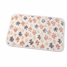1pc Puppy Blanket, Super Soft Warm Sleeping Pad, Paw Print Pattern, Fluffy Premium Fleece Pet Blanket, Flannel Blanket, Suitable For Small And Medium Dogs And Kittens - M Off-white Paw Print 76*52 - View 7