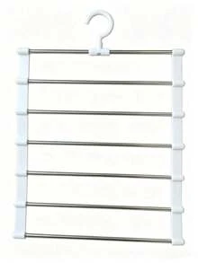Multi-Layer Pants Rack - Space-Saving Foldable Design, Helps You Organize Your Closet Efficiently; Suitable For Jeans, Leggings And Casual Pants; Plastic Material, Multi-Layer Design; Features Non-Slip And Scratch-Resistant Storage Function, Easy To Assemble; Ideal Choice For Holiday Preparation And Seasonal Wardrobe Organization; Bedroom Decor, Back To School Essential. - Multicolor - View 13