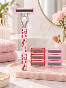1 Gagang + 6/12 Mata Pisau Pengganti, Alat Cukur Manual Wanita, Alat Cukur Manual 6 Lapisan, Penghilangan Bulu Tanpa Rasa Sakit untuk Kaki, Ketiak, Bikini dan Tubuh, Alat Kecantikan untuk Perjalanan, Alat Cukur Tubuh Manual, Alat Cukur Pria, Pemangkas Bikini - Berbagai gaya - View 7