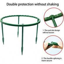 Plastic Plant Support Stand, Semi-Circular Pot Support Ring With Soil Fixing Rod, Detachable Modular Flower Support Rack, Adjustable Height With Stackable Design, Suitable For Indoor Potted Plants, Balcony Flowers, Greenhouse Plants, Garden Greenery And Outdoor Planting, Can Be Used To Support Kalanchoe, Peony, Rose, Lily, Hydrangea, Orchid And Small Climbing Plants - A - View 7
