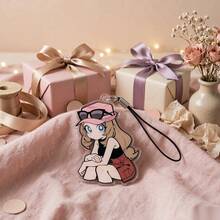 Acrylic Keychain Cartoon Character Charm, Clear Keyring Pendant With Black Lanyard Strap, Anime Style Bag Charm For Purse Handbag Backpack, Cute Gift Ready Present For Her Women Friends, Lightweight Daily Carry Accessory - Multicolor - View 11