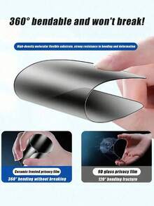2Pcs Full-Coverage Matte Privacy Screen Protectors Made Of Matte Ceramic Material. Compatible With IPhone 18 Pro Max/18 Pro/17 Pro Max/17 Air/17 Pro/16 Pro Max/16 Pro/15 Pro Max/17/16/15/14/13/12/11/X Series And Other Models. These Soft, Matte, Anti-Spy Films Are Scratch-Resistant And Fingerprint-Proof-An Essential Screen Protector For Daily Office Use. - Black - View 3
