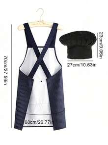 Cute Kitten Apron, Striped Apron, Easy To Wear,Kitchen Apron With Detachable Towels Black Cat Holding Knife With Two Pockets Durable And Easy To Clean, Ideal For Baking, Cooking, Home And Restaurant Use, Holiday Gift, Chef's Essential Apron - Multicolor - View 9