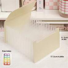 1pc A6 Filing Folder, Expandable & Portable, Solid Color With Index Tabs, Ideal For Documents & Coupon Organizer - Multicolor - View 7