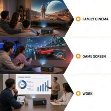 Portable Projector, Supports 1080P, USB Connection, Remote Control - Compatible With Smartphones, Tablets, Laptops, TV Sticks And USB Drives, Desktop Installation, Button Control, HDTV Input, 720P Native Resolution (No Bluetooth, No WiFi) - Black - View 2