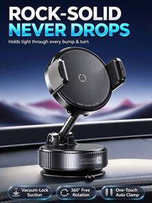 Vacuum Suction Cup + Mechanical Clip Car Phone Holder, 3-Axis Foldable Phone Stand, One-Hand Operation, Mark-Free Removal, Suitable For Car, Bathroom, Kitchen - Portable Phone Stand - View 3