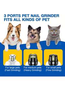 Grinder Upgraded - Professional 2-Speed Electric Rechargeable Pet Nail Trimmer Painless Paws Grooming & Smoothing For Small Medium Large Dogs & Cats Battery Capacity 1200mAh - View 4