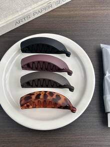 1PC Korean Style Minimalist Banana Clip – New Vertical Hair Clip For High Ponytail, Elegant Hair Accessory For Women,Hair Clips Hair Claws,Hair Slide - Multicolor - View 10
