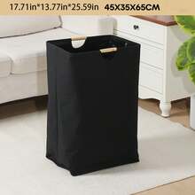 1pc Foldable Laundry Basket, Size: S/M/L/XL. Suitable For Storing Clothes, T-Shirts, Shirts And Other Items In Bathroom, Living Room And Laundry Room. Multi-Functional Bathroom Storage Basket, Laundry Basket And Storage Basket. - Black - View 5