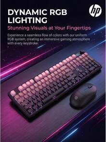 HP K160 Wireless Tri-Mode Mechanical Keyboard 105-Key/Keyboard & Mouse Set, Side-Printed Gradient RGB Lighting, Smart Digital Display Screen, Dual-Stage Feet, Silent For Office And Gaming - View 13