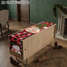 Satu Set Bendera Meja Panjang Motif Kepingan Salju Natal Cetak Datar 2D, Dekorasi Meja Makan Persegi Panjang, Cocok untuk Dapur, Rumah, Pertemuan Liburan, Dekorasi Pesta Makan Malam, Cetak Datar 2D - 16 - View 8