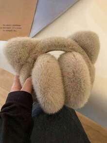 1pc Cute Cat Ear Faux Fur Foldable Earmuffs, Women's Windproof Warm Winter Ear Covers, Outdoor Cycling Daily Cold Weather Accessories - Multicolor - View 11