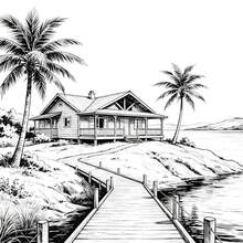 鄉村風情成人塗色書，放鬆身心的鄉村小屋風景塗色頁，舒壓愛好禮物 - 寧靜鄉村 - 查看 8