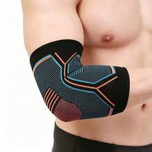 1pc Elbow Compression Sleeve, Tennis Elbow And Golfer's Elbow Support, Breathable Elastic Sports Elbow Guard, Unisex, Suitable For Basketball, Running, Cycling, Tennis, Badminton - Black - View 4