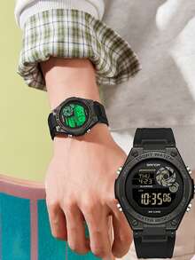 Jam Tangan Olahraga Digital SANDA Pria Wanita, Tali Silikon Warna-warni, Casing Bulat, Tampilan Ganda, Tahan Air 5ATM, Alarm, Tanggal Hari Ini, Jam Tangan Unisex - Satu ukuran cocok untuk semua. - View 4
