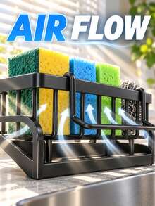 Multifunctional Storage Rack Set For Kitchen Sinks To Keep Dry Sponge Holder- Self-Draining With Dishcloth Holders For Women Men Sink Caddy Organizer Apartment Home Decor And Essentials Accessories Dish Drying Rrack Household Items Cocina Gadgets - Multicolor - View 6