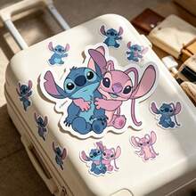 50pcs Stitch & Angel Portable DIY Sticker Collection, Rich Patterns, Water Bottle Luggage Planner Laptop Stickers, Birthday Gift, Home Office Desk Decoration, Creative Versatile Decorative Stickers, Multiple Patterns, Luggage Water Bottle Planner Laptop Modification, Birthday Gift, Office Home Decoration Accessories - Multicolor - View 8