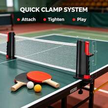 Indoor/Outdoor Universal Standard Stretchable Table Tennis Net Set With Color Box, Portable Net Post And Racket Combination - Multicolor - View 4