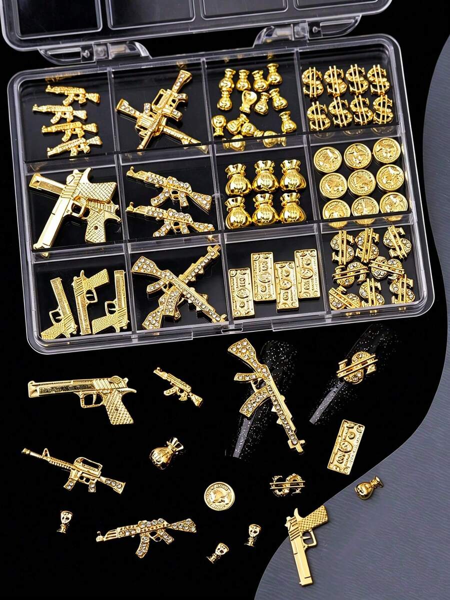 Y2K Alloy Nail Charm Decoration Set - thumbnail 2