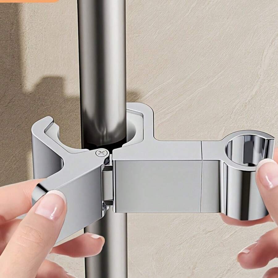 1pc Bathroom No-Drill Shower Head Holder, Adjustable Height Shower Rod, Movable Universal Fixer, Easter Eid Gift