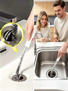 Flexible Bendable Drain Pipe Cleaning Brush, Manual Pipe Unclogging Tool, Reusable Sink Drain Cleaner, Suitable For Removing Hair Clogs In Toilet, Bathroom, Kitchen, Shower, Bathtub - Multicolor - View 4