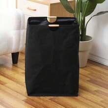 1pc Foldable Laundry Basket, Size: S/M/L/XL. Suitable For Storing Clothes, T-Shirts, Shirts And Other Items In Bathroom, Living Room And Laundry Room. Multi-Functional Bathroom Storage Basket, Laundry Basket And Storage Basket. - Black - View 6