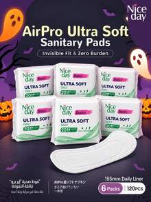 Niceday 120pcs/80pcs/60pcs/40pcs/20pcs Super Soft 155mm Daily Use Sanitary Napkins, Panty Liners, Ultra-Thin Overnight Pads, Breathable Period Care Pads, Absorb Heavy Flow, Keep Intimate Area Dry And Itch-Free - White - View 14