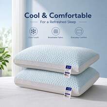 Water-Based Square Neck Support Pillow, Adjustable Firmness Sleep Pillow, Breathable Quilted Pillowcase Bed Pillow, Suitable For Side And Back Sleeping, Bedroom Nighttime Rest - Cooling Pillow - View 9