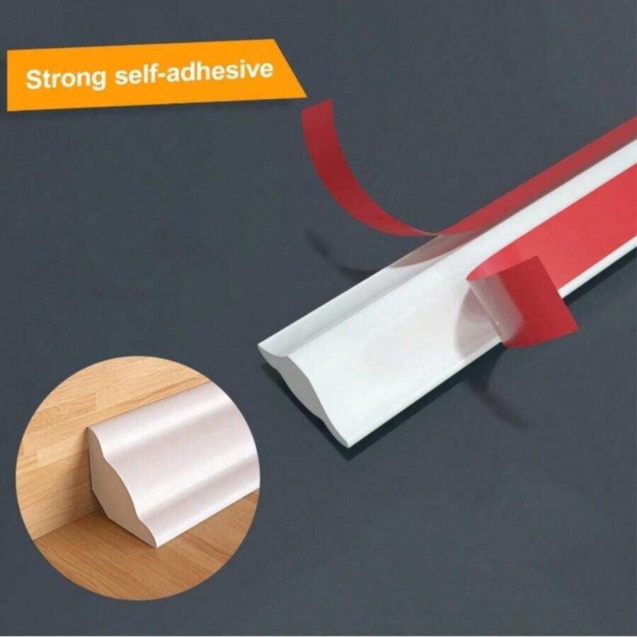 1pc 100cm/300cm/500cm/600cm Self-Adhesive Flexible Corner Guard Decorative Strip, Self-Adhesive Triangle Decorative PVC Sealing Strip, Peel And Stick 3D Wall Decoration Line, Suitable For Baseboard, Wall Corner, Ceiling DIY Home Decor Strip