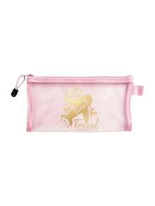Aircraft-Themed Mesh Passport Pouch, Airplane Print, Transparent, Smooth Zipper, Lightweight Portable. Holds Passports & Tickets. Perfect For Trips. Practical Gift For Travelers To Store Receipts And Stationery Easily. Christmas Gift - Multicolor - View 12
