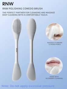 RNW POLISHING COMEDO Blackhead Removal Brush, Multi-Purpose, Skin Cleansing, Detachable & Portable, Even Application, Scrape & Clean 2-In-1, Suitable For Beginners, 1pc, Beauty Cosmetic Makeup Brand - Light Grey - View 1