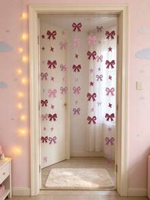 1/2pcs Pink Bow Door Hanging Decoration, Small And Eye-Catching, Suitable For Door, Room, Home, Baby Room, Nursery, Baby Shower Party Decoration - Multicolor - View 4