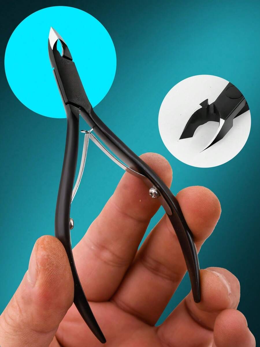 1/2 Inch Black Cuticle Nippers - Professional Stainless Steel Cuticle Nippers, Nail Cuticle Removal Tool, 5mm Jaw - Multicolor - View 1