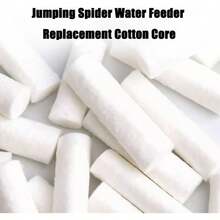 30pcs Jumping Spider Water Feeder Replacement Cotton Rolls, Insect Micro Water Dispenser Replacement Cotton, Small Pet Humidifier Cotton Core, Absorbent Cotton Swabs, Perfect For Jumping Spiders, Tarantulas, Ants And Other Small Creatures, Terrarium Supplement, Integrated Water Dispenser - White - View 4