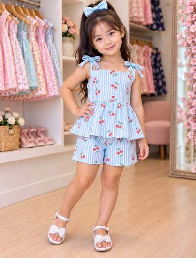 Conjunto super fofo, blusinha com amarração e shorts